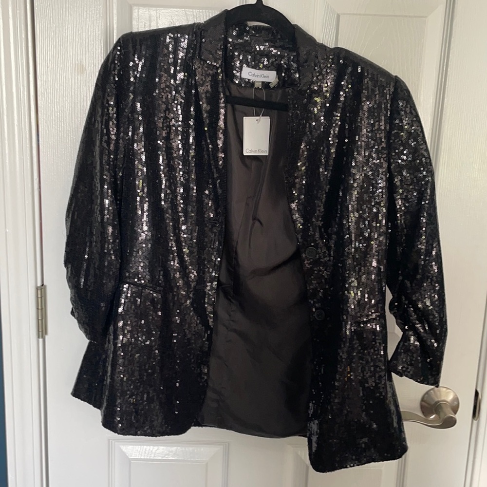 NWT All sequin Calvin Klein blazer